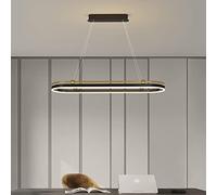 Lustre Suspendu LED Moderne à intensité Variable pour Salle à Manger et Cuisine, Hauteur réglable, télécommande, Design Ovale élégant, décoration intérieure Parfaite, la beauté s'invite chez