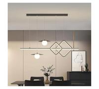 Lustre Suspendu Minimaliste à LED dimmable pour Salle à Manger, Cuisine ou Restaurant - Suspension Moderne Noire de 120 cm pour la décoration intérieure