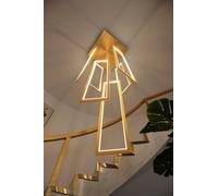 Lustre Suspendu Moderne à LED à intensité Variable - Luminaire rectangulaire élégant pour Hauts plafonds, idéal pour Les escaliers en colimaçon, Les Villas, Les Salons, Les hôtels et Les res