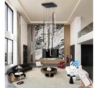 Lustre Suspendu Moderne à LED - Grande Lampe Suspendue géométrique en Aluminium à intensité Variable pour Salle à Manger, escalier, Salon, Villa, hôtel, plafonnier à Hauteur réglable