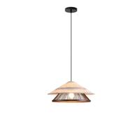 Lustre Suspendu, Plafonnier, Abat-Jour En Bambou, Cordon Ajustable de 89 Cm, Culot E27, Intérieur Cuisine, Salle À Manger, Îlot, Bar, Style Rustique, Texture Naturelle (Petit Modèle)/Petit