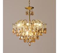 Lustre Suspendu Vintage en Cristal Effet Goutte de Pluie, plafonnier LED Moderne et Luxueux E14 pour Salle à Manger, Salle de Bain, Chambre, Salon, Couleur ambre-10