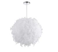 Lustre Suspension en Plume, Lustre a Plume, Diamètre 30cm E27 - Blanc