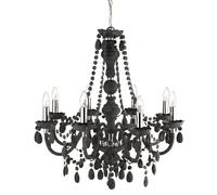 Lustre Suspension Gris Ø 74 Cm 8X E14 H: Max. 1,5M Réglable Table À Manger