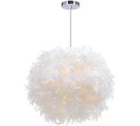 Lustre Suspension iDEGU en Plume Blanche E27 pour Salons Chambres Enfants Blanc G