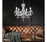 Lustre Suspension Lampe De Salon 5 Braises E14 Chrome D 44Cm