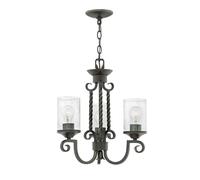 Lustre suspension lampe suspendue plafonnier salon 3 ampoules verre clair