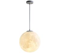 Lustre, Suspension Lune 3D à tête Unique, luminaire de Salle à Manger Blanc, luminaires Suspendus Modernes, Lustre Globe à Hauteur réglable pour Cuisine