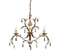Lustre Suspension Métal Verre Lampe De Salle À Manger D 72 Cm Bronze 3 Braises