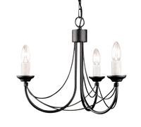 Lustre Suspension Plafonnier Acier Noir D 47 Cm Lampe De Salle À Manger