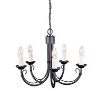 Lustre Suspension Plafonnier Acier Noir D 47 Cm Lampe De Salle À Manger