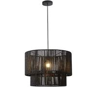 Lustre Tissage Corde Suspension Lampe Suspendue Industrielle Nordique Rétro Cylindre Lustre D'intérieur Plafonnier pour Salon Chambre Loft Cuisine Café (Couleur : Foncé