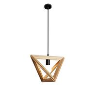 Lustre triangulaire en bois massif moderne décoration de la maison nordique lampe suspendue en bois de style japonais LED bureau en bois massif lampes suspendues créatives éclairage de décoration de