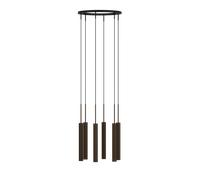 Lustre Tubulaire 6 Aluminium/ Bronze Anodisé