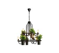 Lustre végétal Éclairage de plafond intérieur Lanterne à suspension à vent industriel Caractéristique créative Restaurant Bar Plantes vertes Suspension Vintage Intérieur Lampe suspendue Décoration