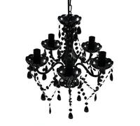 Lustre - VIDAXL - Modèle en cristal noir - 5 ampoules E14 - Dimensions 38x45 cm - Style classique