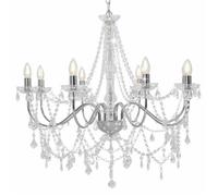 Lustre - vidaXL - Perles Argentées - 8 Ampoules E14 - Design Extravagant