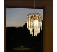 Lustre Vintage en Verre Transparent, décoration d'intérieur, Lampes suspendues Classiques pour Plafond, Salon européen, éclairage Moderne