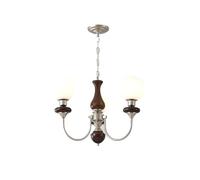Lustre Vintage, lustres Style villageois à 3 lumières pour Salle à Manger, Suspension Moderne avec Abat-Jour en Verre et décoration en Bois, plafonnier pour Salon, Chambre (Chrome 3 lumières)