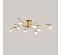 Lustres 10 pendentifs Noirs légers avec Globes en Verre luminaires de Plafond de mère Classique pour Chambre à Manger de Salon, G9 (Noir, 6 têtes)
