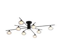 Lustres 10 pendentifs Noirs légers avec Globes en Verre luminaires de Plafond de mère Classique pour Chambre à Manger de Salon, G9 (Noir, 6 têtes)