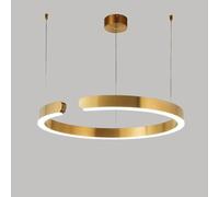 Lustres, 15,7''/23,6'' Led Modernespenduspependue Circulaire 3 Couleurs Gradation de Bar, Hauteur Réglablepependue de Luxe Îlot de Cuisines de Chambre À Coucher/Or/40 Cm