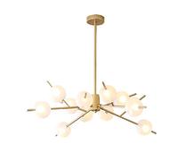 Lustres à Haricots Magiques de Branches d'atmosphère Simples, Salon de Salle à Manger, lustres postmodernes Nordiques G9-doré. 12 têtes