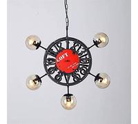 Lustres à LED à Roue, luminaires décoratifs rétro créatifs en Fer et à Plusieurs têtes avec Boules de Verre, plafonniers, suspensions postmodernes pour café, Bar et Salle à Manger.