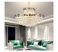 Lustres à LED de Luxe en Cristal Gris Compatible avec Le décor de Salle à Manger Designer Longs Lampes suspendues compatibles avec Le Plafond éclairage de Maison Moderne, Le Plafond Pendentif léger