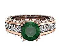 Lustres Bagues Anneaux Anneau Cadeau Séparation Dames Anneau Plaqué Or Couleur Rose Alliage Bijoux Anneaux Bagues Bagues (Green, 10)