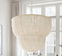 Lustres, Bohème Àrles À Deuxux,S de Style Campagnard Faits Main, Plafonnier Rustrétro Blanc En Chênendu Pour Îlot de Cuisine, Salle À Manger, Salon
