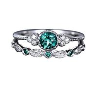 Lustres Choses Bijoux Anneau bijoux pour femmes 1 Rings couple set paire 510 anneaux de taille Crochets Bijoux Anneaux (Green, One Size)