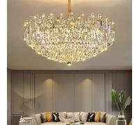Lustres de plafond de luxe suspendus en cristal modernes, lampe suspendue à LED pour décoration de salon, éclairage doré, éclairage suspendu de table pour salon, couloir, chambre à coucher LWX