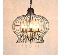Lustres de Salon créatifs Style Country américain, Lampes Rondes en Cristal, suspensions en Fer forgé, pour Magasin de vêtements, Cage à Oiseaux, Bougie, Restaurant, Suspension E14 Edison, i