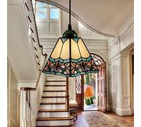 Lustres De Style Tiffany, Mini Plafonniers Vintage, 1 Lumière, Suspension De Décoration En Verre Teinté Rétro Pour Chambre À Coucher Salon Salle À Manger, 20 Cm,14