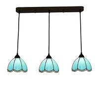 Lustres de style Tiy 3 lumières en verre teinté vintage pour salle à manger, plafonniers de décoration rétro, lampe suspendue pour chambre à coucher, salon, restaurant [Classe énergétique A ++] 22