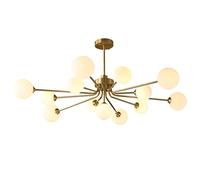 Lustres d'intérieur Modernes à 7 lumières, en Verre, métal doré, Laiton brossé, Suspension linéaire, pour Chambre à Coucher, Salon, Couloir (13 lumières)
