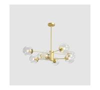 Lustres, Doré Moderne -Pension Globe En Verre À Bulles - Plafonnier Style Milieu de Siècle Pour Salle À Manger, Salon, Chambre, Îlot de Cuisine/8 Lumières/A