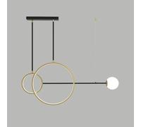 Lustres du milieu du siècle en verre moderne suspendu dimmable dimmable léger clair noir or blanc industriel ferme longue bague de bande de plafond lampe à suspension pour salle à manger de cuisine