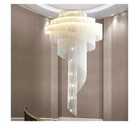 Lustres, En À Pampilles Pivotantes Pour Postmoderne, Immeuble Duplex, Idéal Pour Salon Vide,E Salle D'Exposition, Hall D'Hôtel (Argenté, Diamètre 8)./Argent Diamètre 120 Cm/A