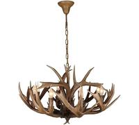 Lustres en bois de cerf Country américain Vent industriel Magasin de vêtements Rétro Restaurant Salon Personnalité Loft Lampes,lumières suspendues