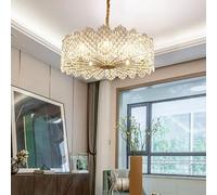 Lustres en Cristal à intensité Variable, Lustre de Plafond en Verre à LED, Lustre doré de Luxe, Lampes suspendues Rondes Modernes, décoration d'intérieur, Luminaria Compatible avec Le Salon, pour