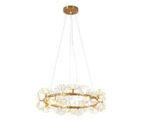 Lustres en Cristal Modernes avec Feux d'artifice, luminaire Rond en Forme de Fleur pour Salle à Manger, Salon, Chambre, Cuisine, Restaurant - 15 lumières