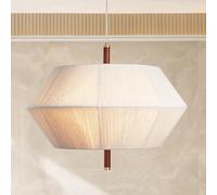 Lustres en rotin Style Ferme - Luminaires Suspendus élégants pour Salle à Manger, Chambre, Hall d'entrée et Cuisine - Suspension Tambour avec Abat-Jour en Tissu