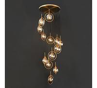 Lustres en Spirale créatifs Nordiques de Luxe, Lampe Suspendue Longue, éclairage Suspendu en Verre concis Moderne, luminaire en Verre concis Moderne, pour escalier Duplex de Salon (A, 13 lum
