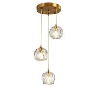 Lustres, En Verre Et Laitonnsion Led En À 3 Lumières Avec Culot G9Pendue de Style Luxueux Pour Salons, Entrées, Foyers Et Cafés