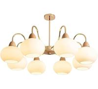 Lustres, En Verre Laiteuxnsion Moderne Du Milieu Du Siècle E27Pendue de Style Ferme Pour Salon, Chambre, Salle À Manger, Îlot de Cuisine, Hall D'Entrée/8 Lumières/A