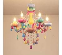 lustres européens Macaron réseau d'éclairage de la lampe à cristaux chambre chambre d'enfant princesse fille café rouge lustre restaurant 6 D60 * H65CM, le luxe (une tasse de fleurs)
