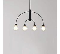 Lustres, Globe Rotatif En Laiton Satiné À 6 Lumières -Pension de Style Nordpour Salle À Manger, Salon, Chambre Et Restaurant/Noir Et Transparent/4 Lumières