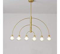 Lustres, Globe Rotatif En Laiton Satiné À 6 Lumières -Pension de Style Nordpour Salle À Manger, Salon, Chambre Et Restaurant/L'Or Et La Transparence/6 Lumières